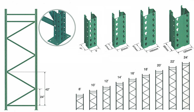 teardrop pallet racking upright